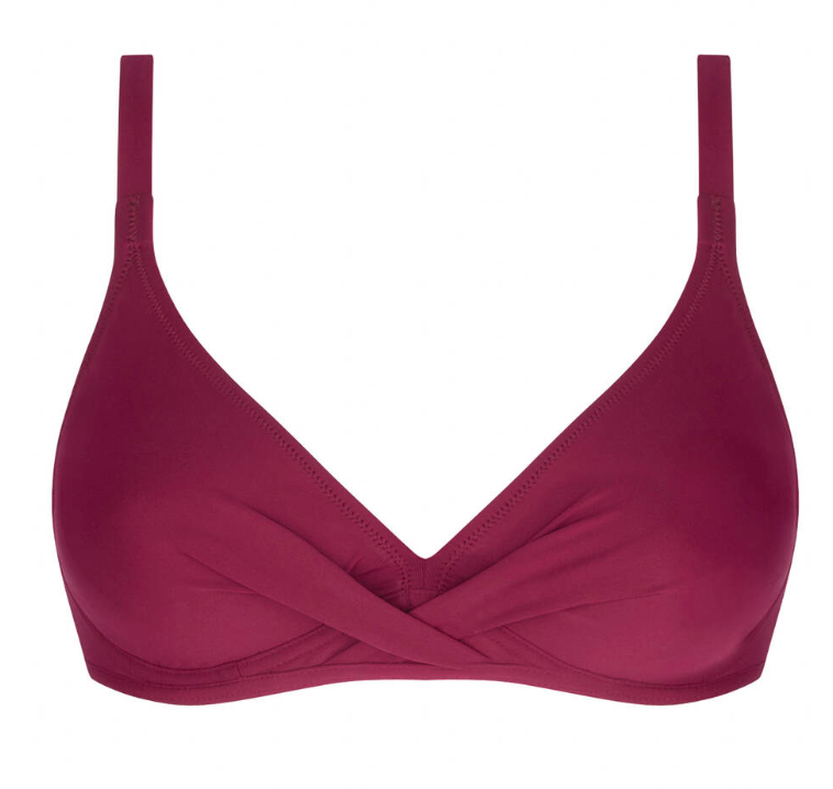 Maroon bra on a white background