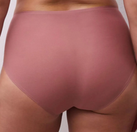 Mauve high-waisted underwear on a neutral background