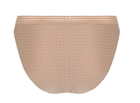 Beige patterned underwear on a white background