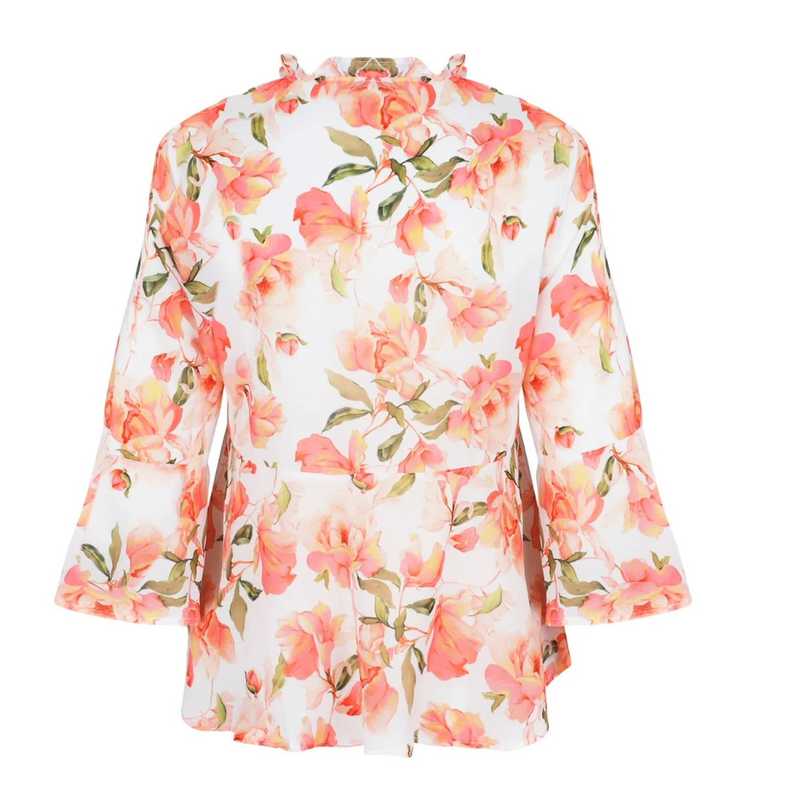 Floral patterned top on a white background