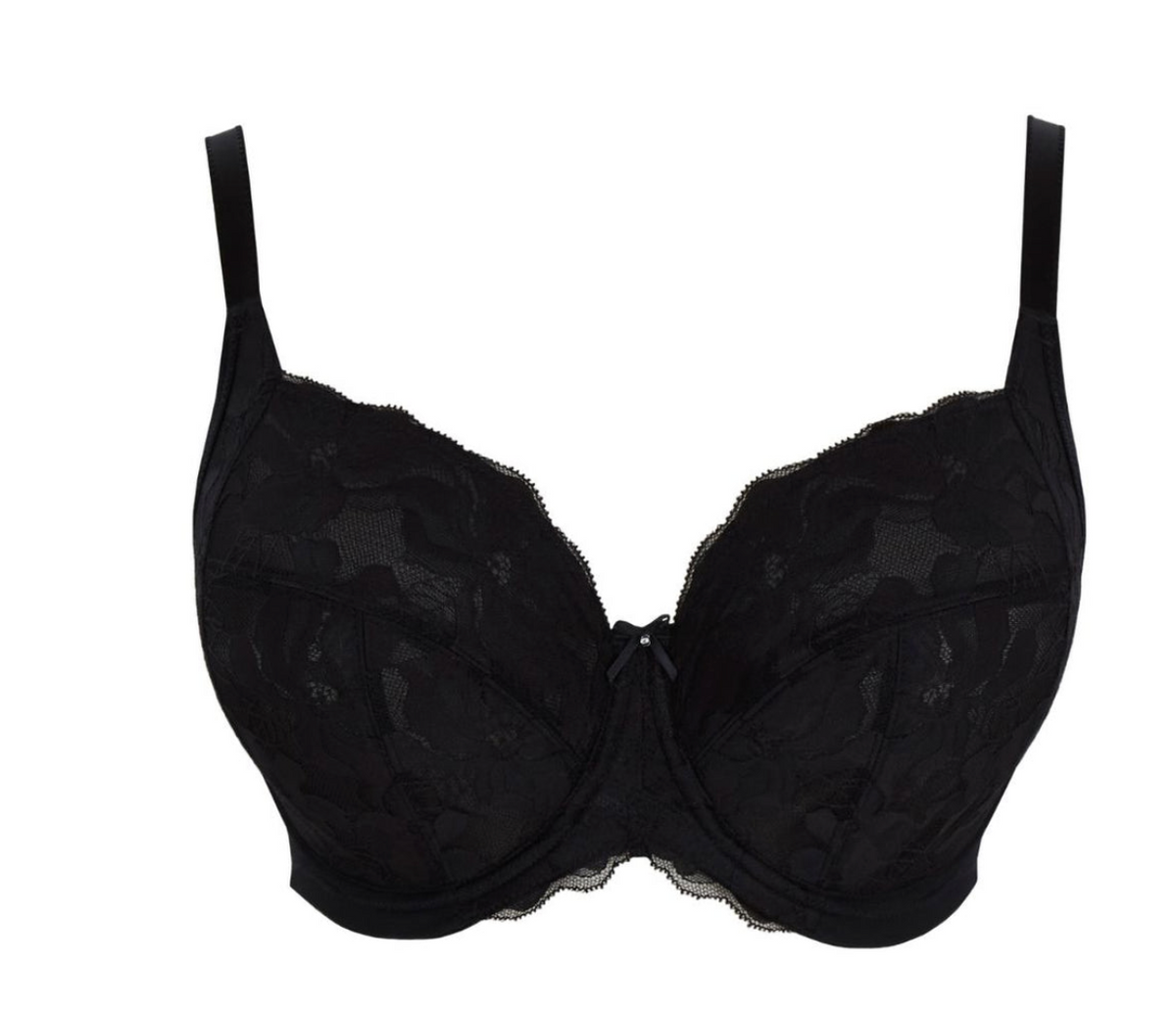 Black bra on a white background