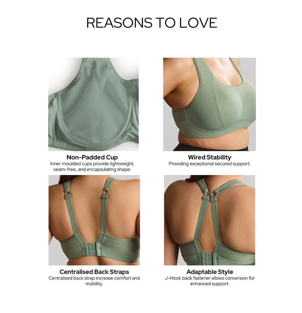 Woman is wearing a pale green sports bras. 