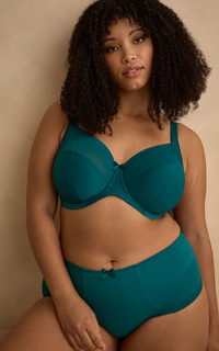Bliss teal lace bra with underwire and non-padded cups by Sculptresse. 