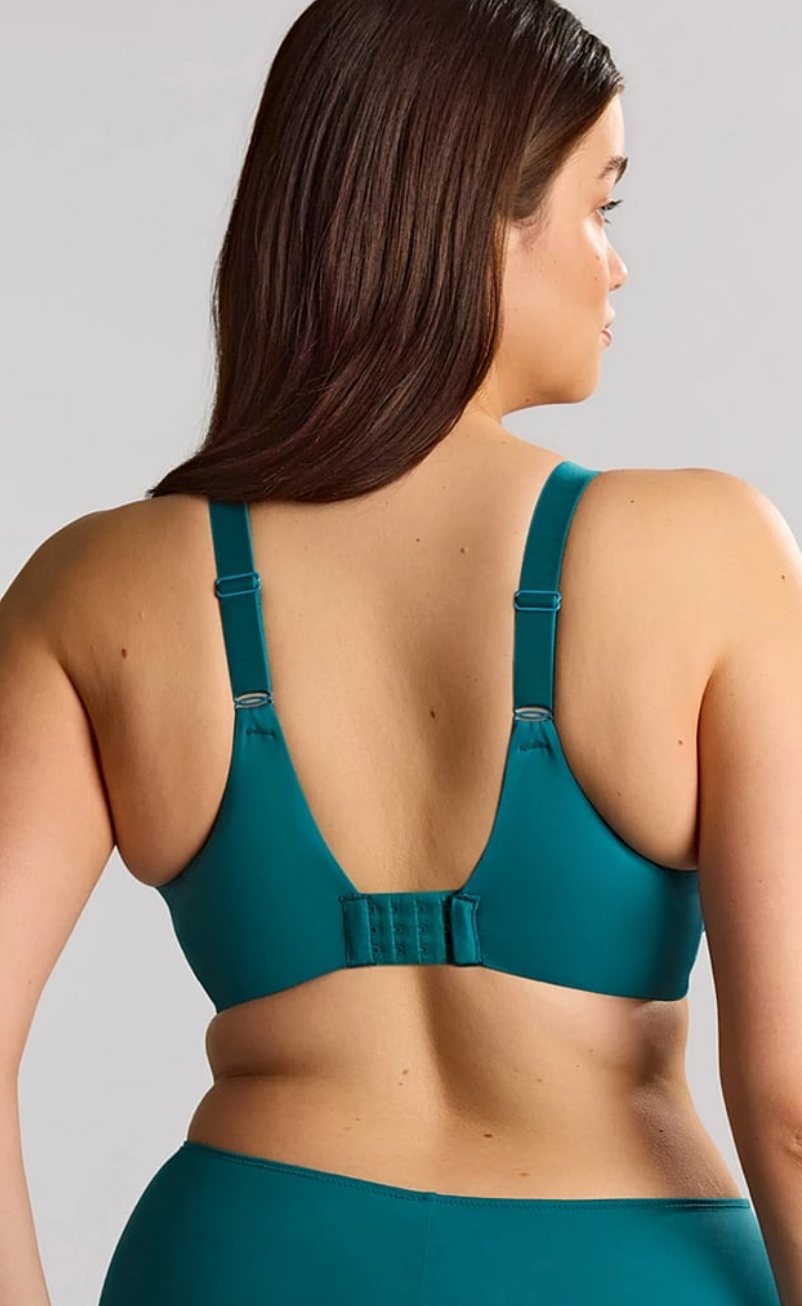 Bliss teal lace bra with underwire and non-padded cups by Sculptresse. 