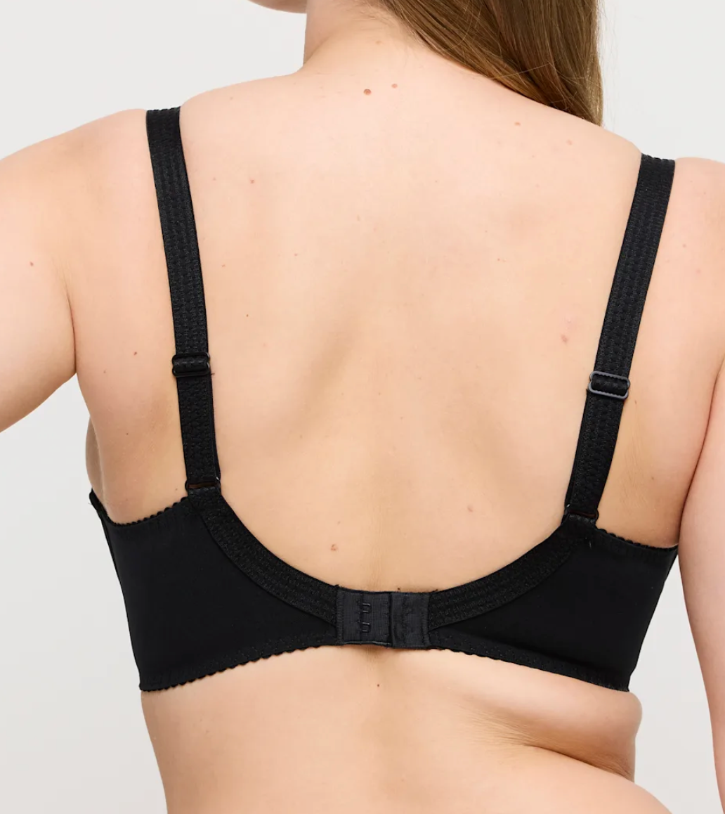 Black bra on a plain background