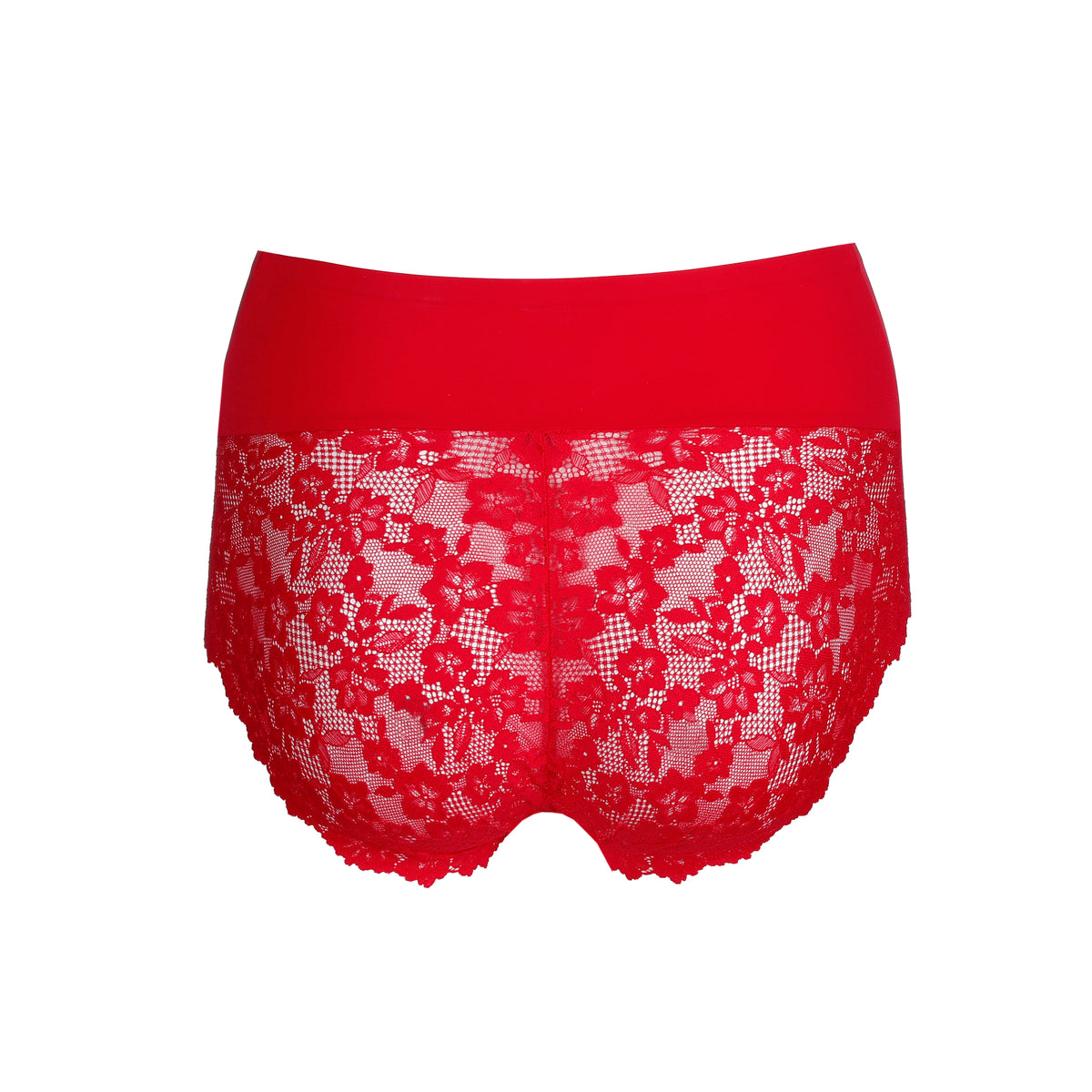 Red lace underwear on a white background