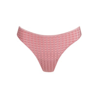 Pink checkered bikini bottom on a white background
