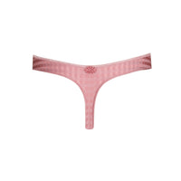 Pink thong with floral design on a white background