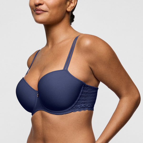 PrimaDonna Twist Side Indigo balcony bra with lace band and feminine detailing at All Figure