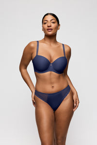 PrimaDonna Twist Side Indigo balcony bra with lace band and feminine detailing at All Figure