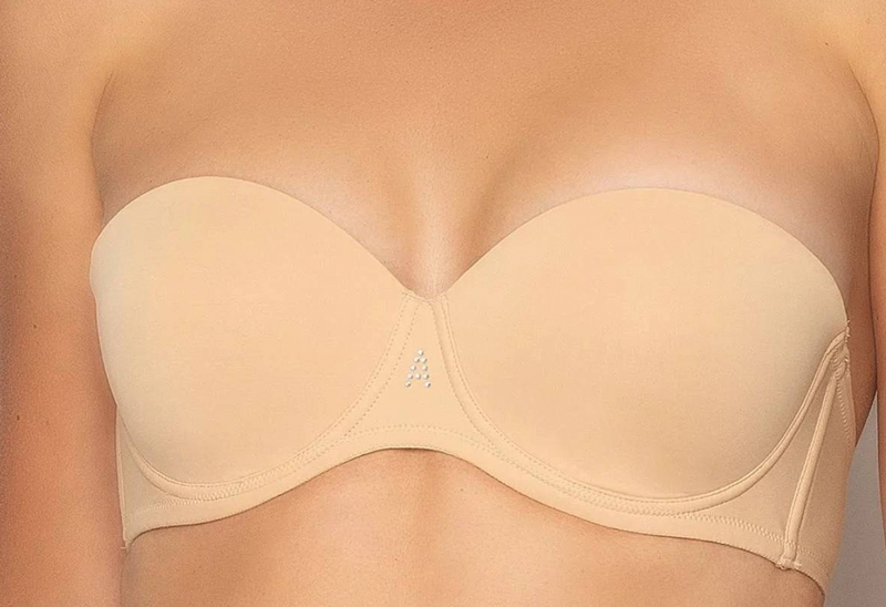 thinsony Womens Bra Strapless Lingerie Front Closure Brassiere Skin Color  38AB 